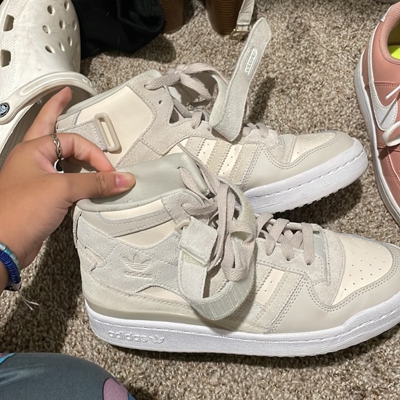 adidas Shoes - Cream high top adidas, 8.5 in women